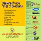 Automatic Irrigation Equipemnts,Hydraulic Control Valves,Cast/Ductile Iron Valves;Cast/Ductile Iron Fittings for PVC & A.C Pipes;PVC Pressure Fittings;Solvent Cements;etc.